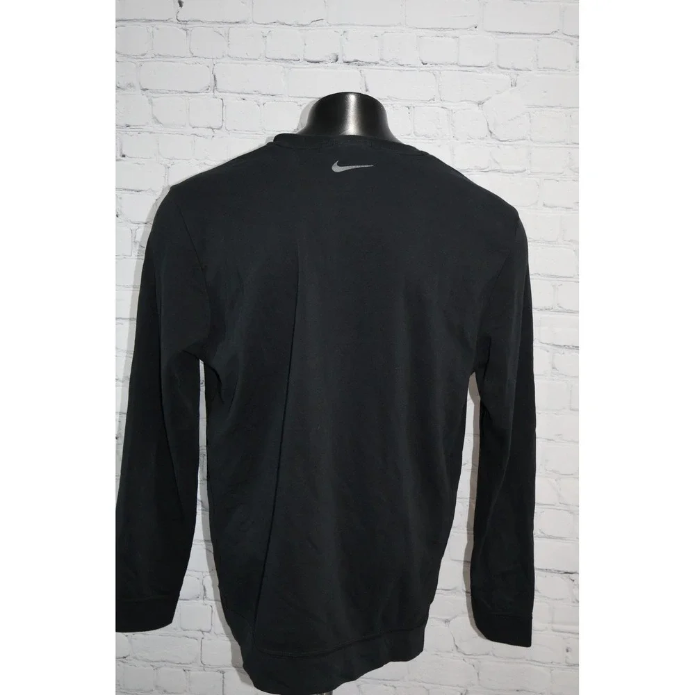 Nike YOGA Crewneck Sweatshirt Mens Large Black Long Sleeve Pullover Swoosh